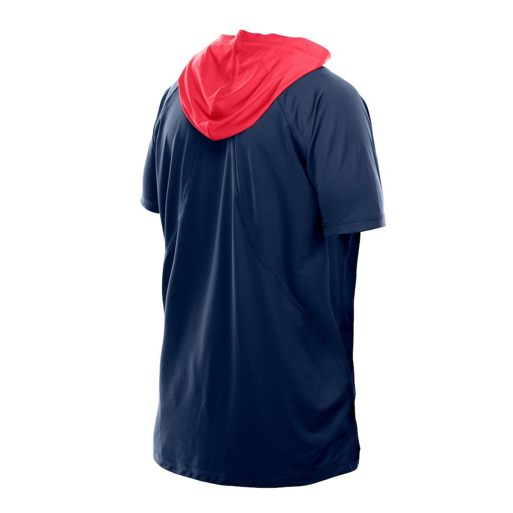 New England Patriots New Era Combine Authentic Hooded Raglan Short-Sleeve T-Shirt Navy