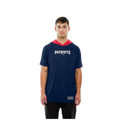 New England Patriots New Era Combine Authentic Hooded Raglan Short-Sleeve T-Shirt Navy
