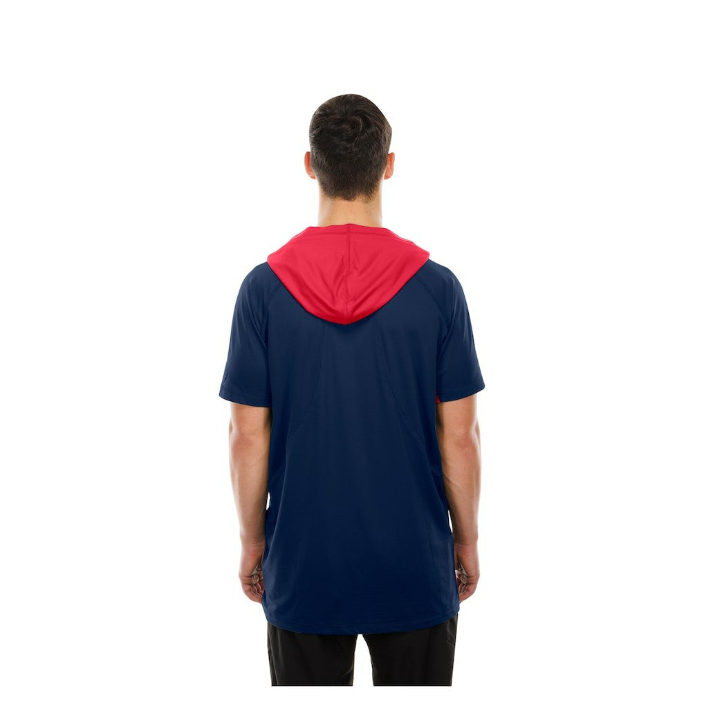 New England Patriots New Era Combine Authentic Hooded Raglan Short-Sleeve T-Shirt Navy
