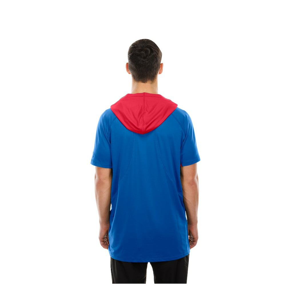 New York Giants New Era Combine Authentic Hooded Raglan Short-Sleeve T-Shirt Royal