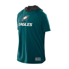 Philadelphia Eagles New Era Combine Authentic Hooded Raglan Short-Sleeve T-Shirt Midnight Green