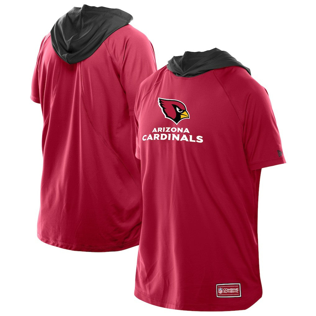 Arizona Cardinals New Era Combine Authentic Hooded Raglan Short-Sleeve T-Shirt Cardinal