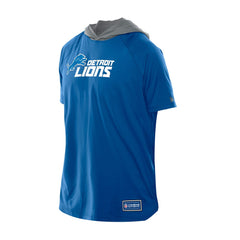 Detroit Lions New Era Combine Authentic Hooded Raglan Short-Sleeve T-Shirt Blue