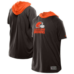 Cleveland Browns New Era Combine Authentic Hooded Raglan Short-Sleeve T-Shirt Brown