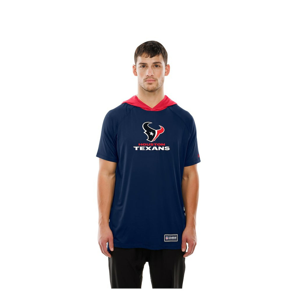 Houston Texans New Era Combine Authentic Hooded Raglan Short-Sleeve T-Shirt Navy