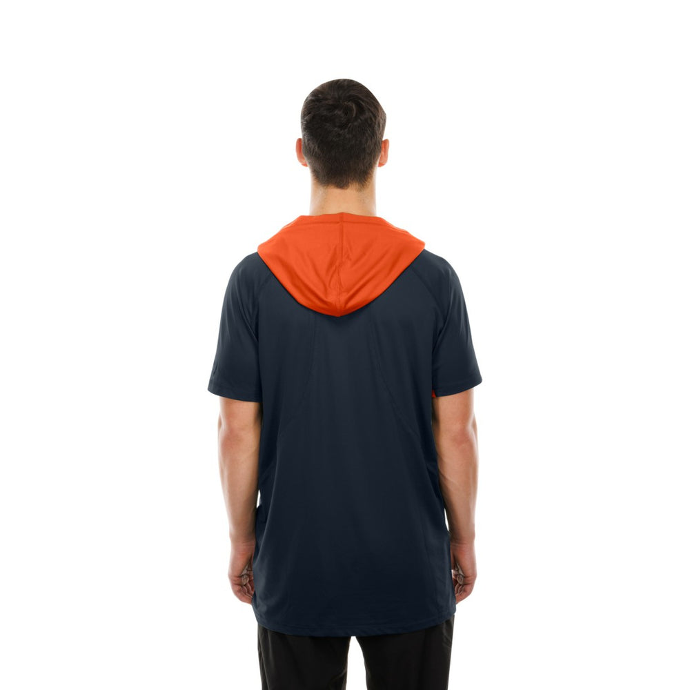 Denver Broncos New Era Combine Authentic Hooded Raglan Short-Sleeve T-Shirt Navy