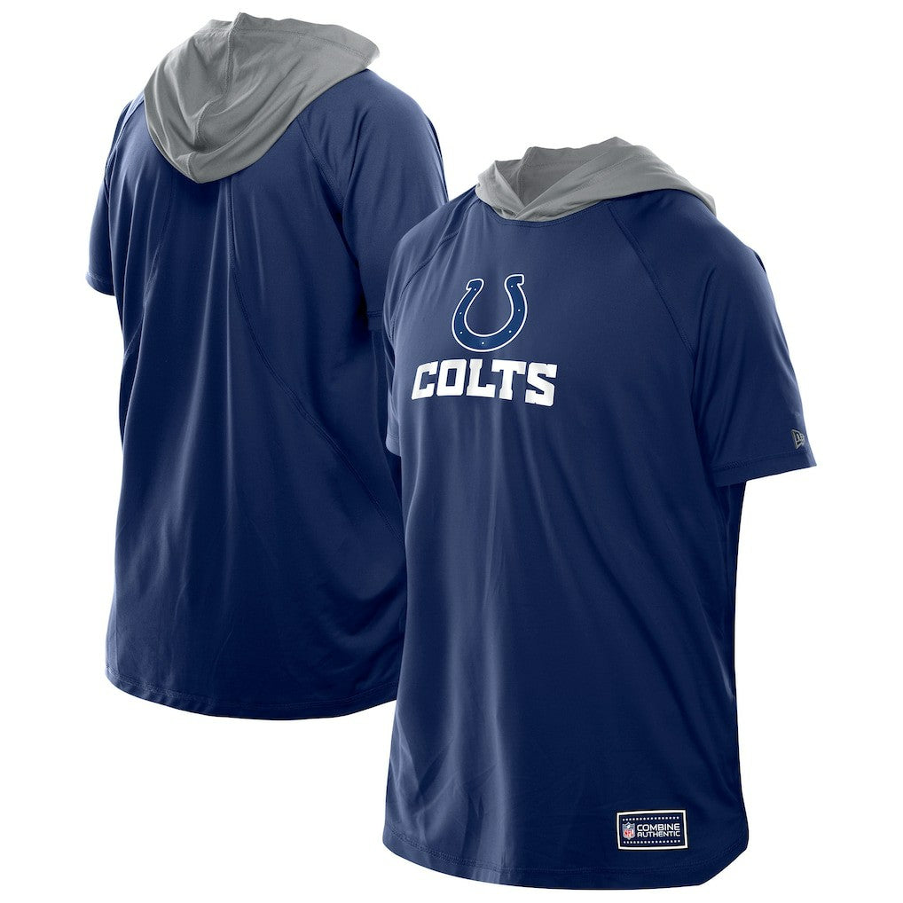 Indianapolis Colts New Era Combine Authentic Hooded Raglan Short-Sleeve T-Shirt Royal