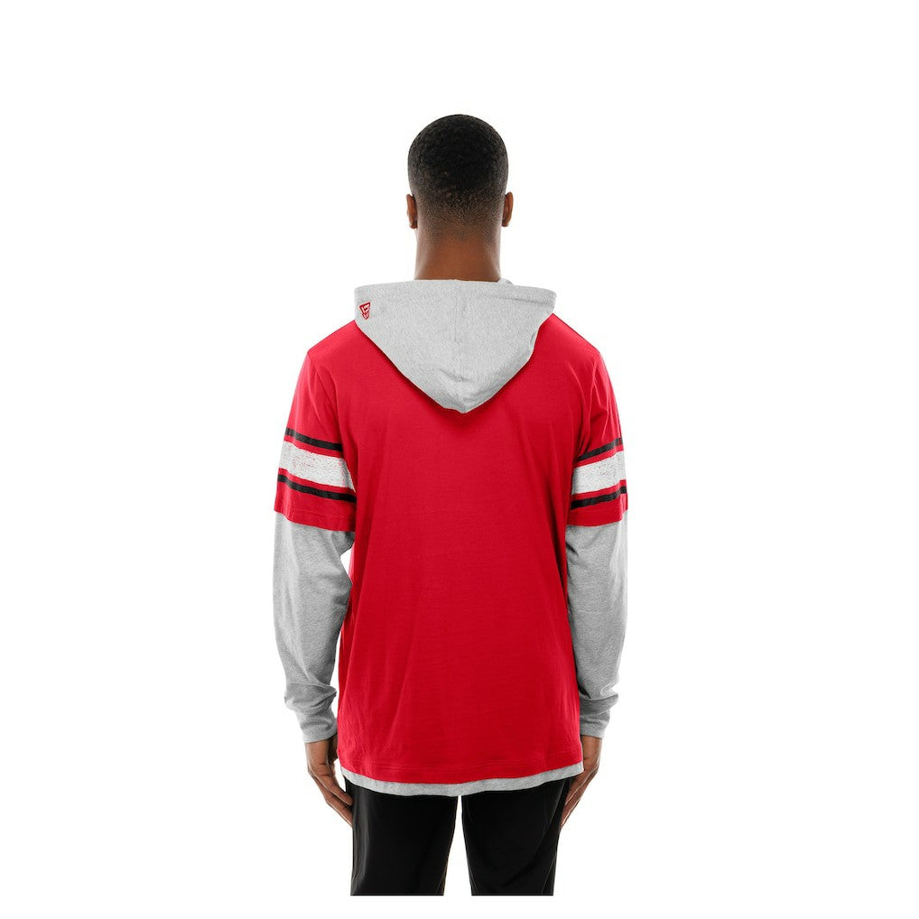Kansas City Chiefs New Era Twofer Layered Long Sleeve Hoodie T-Shirt Red