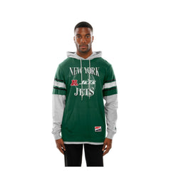 New York Jets New Era Twofer Layered Long Sleeve Hoodie T-Shirt Green