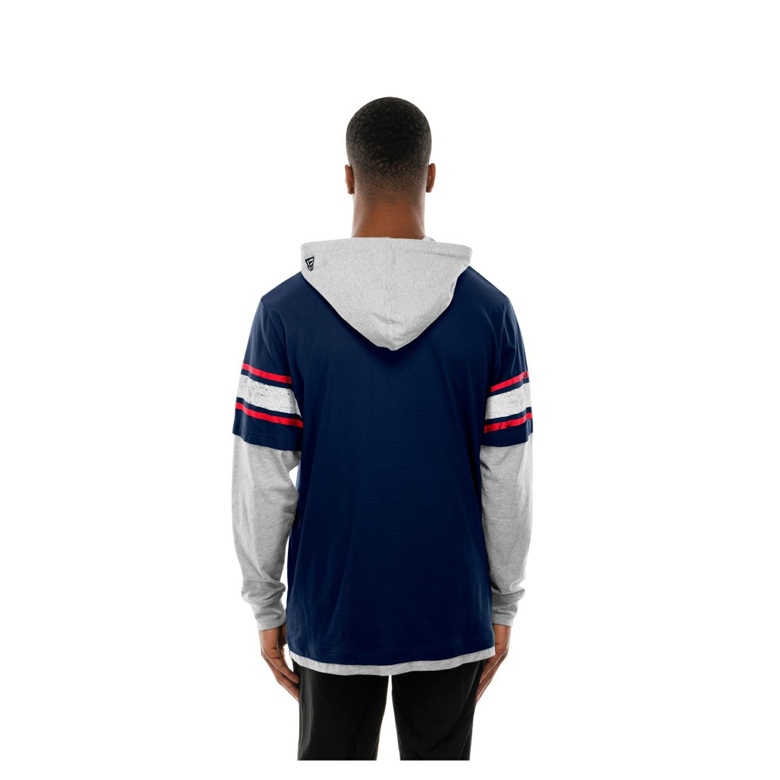 Houston Texans New Era Twofer Layered Long Sleeve Hoodie T-Shirt Navy