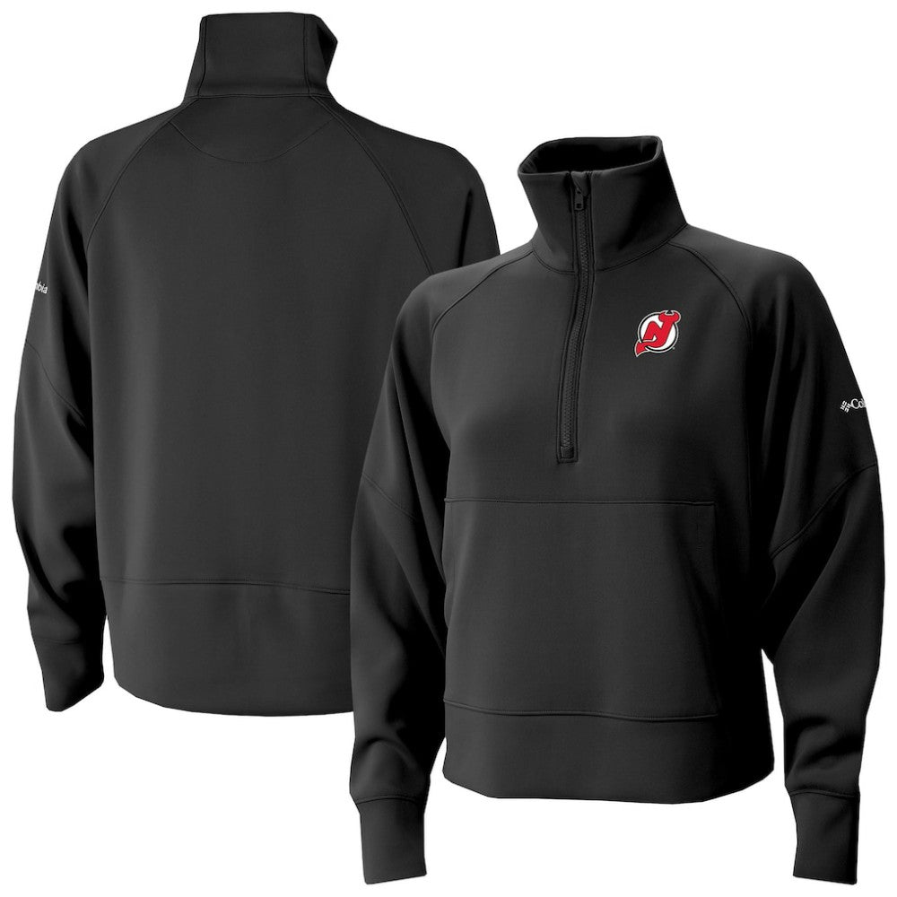 New Jersey Devils Columbia Women's Wickhams Hills Raglan Omni-Wick Half-Zip Pullover - Black - NHL 202633155