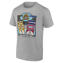 Boston Bruins vs. Montreal Canadiens Centennial Game Matchup T-Shirt - Heather Gray - NHL 202633193