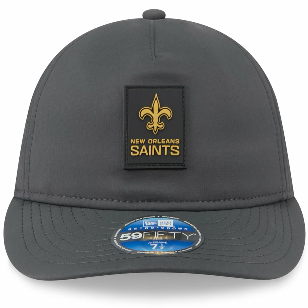 New Orleans Saints New Era 2025 Sideline Cold Weather Retro Crown 59FIFTY Fitted Hat Charcoal