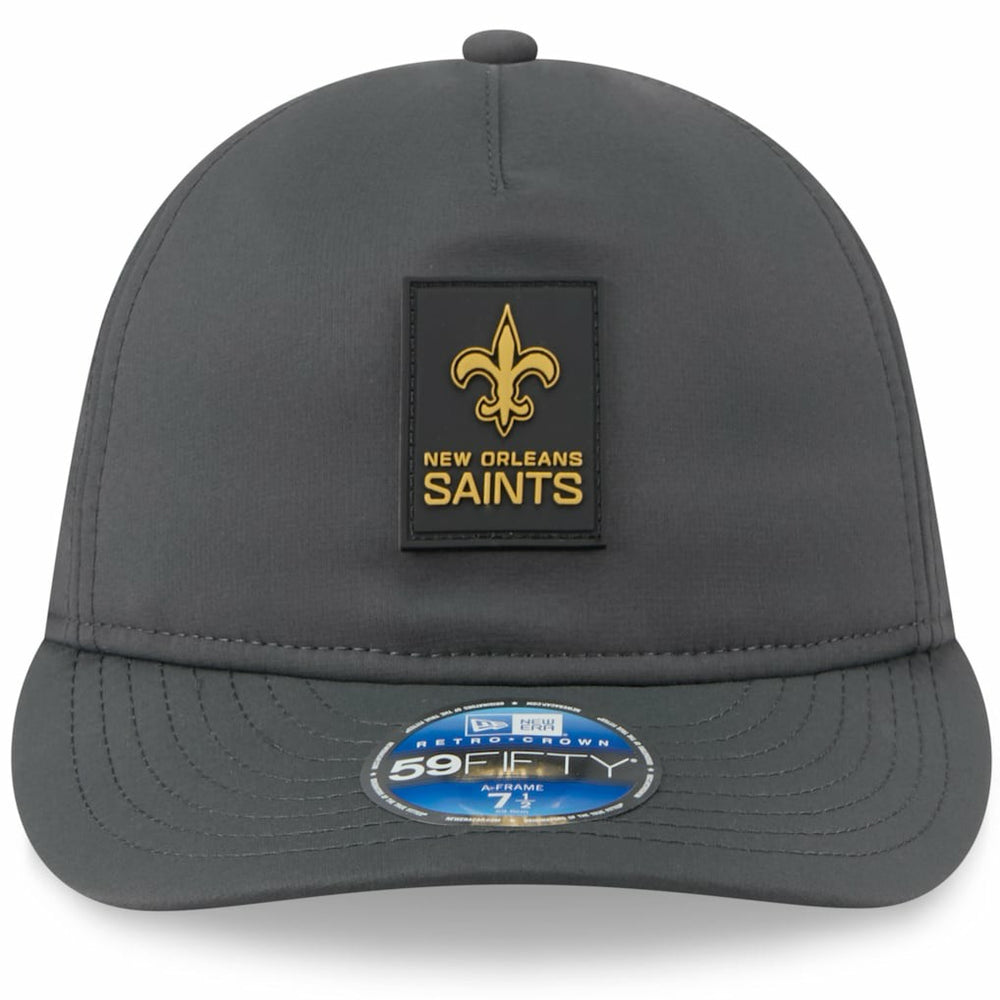 New Orleans Saints New Era 2025 Sideline Cold Weather Retro Crown 59FIFTY Fitted Hat Charcoal
