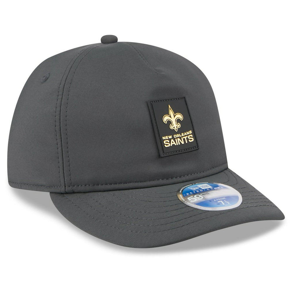 New Orleans Saints New Era 2025 Sideline Cold Weather Retro Crown 59FIFTY Fitted Hat Charcoal
