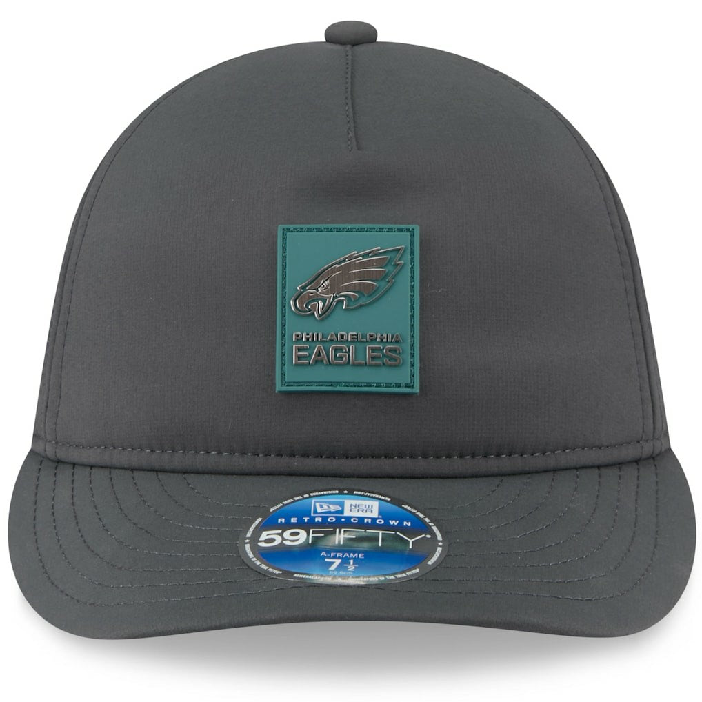 Philadelphia Eagles New Era 2025 Sideline Cold Weather Retro Crown 59FIFTY Fitted Hat Charcoal