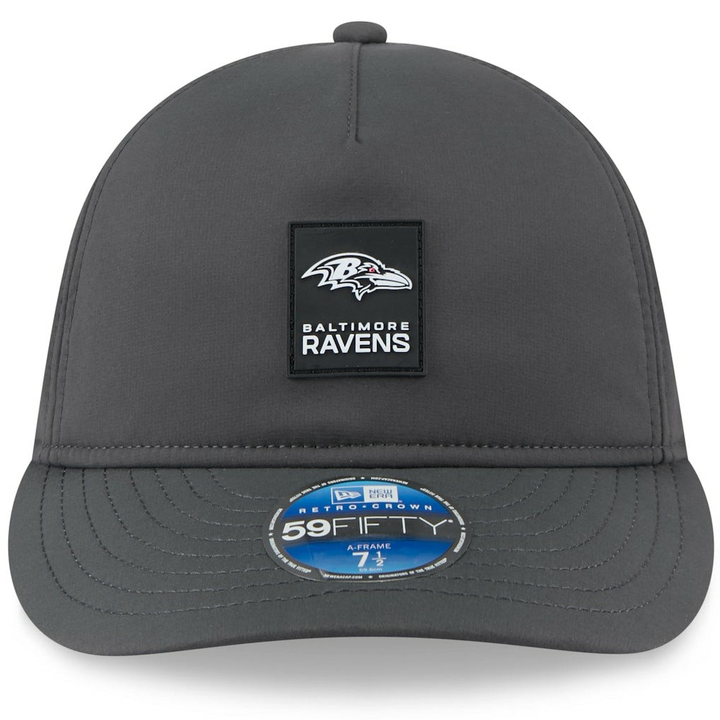 Baltimore Ravens New Era 2025 Sideline Cold Weather Retro Crown 59FIFTY Fitted Hat Charcoal
