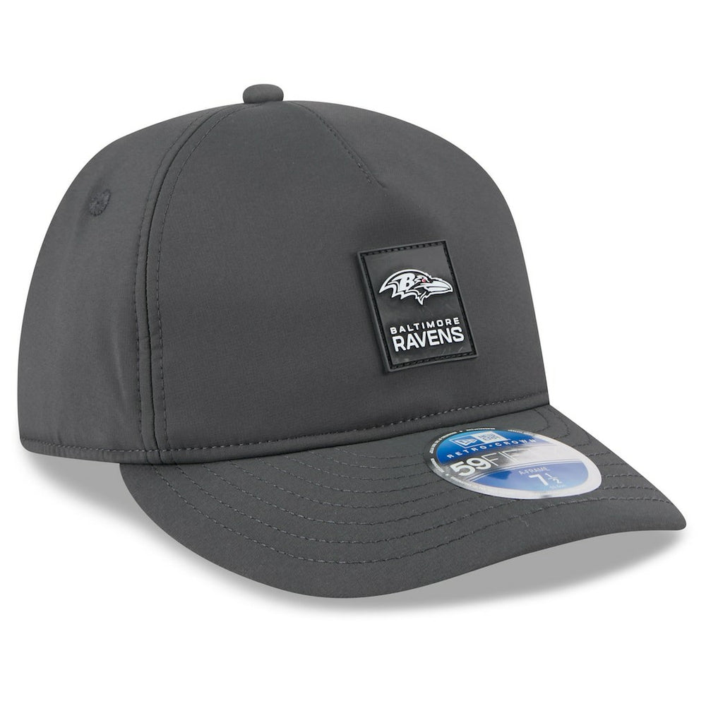 Baltimore Ravens New Era 2025 Sideline Cold Weather Retro Crown 59FIFTY Fitted Hat Charcoal