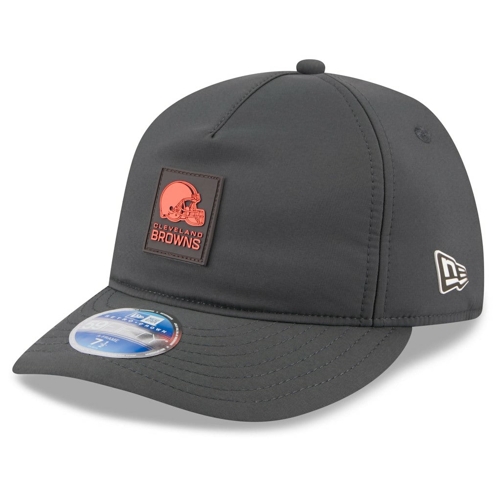 Cleveland Browns New Era 2025 Sideline Cold Weather Retro Crown 59FIFTY Fitted Hat Charcoal
