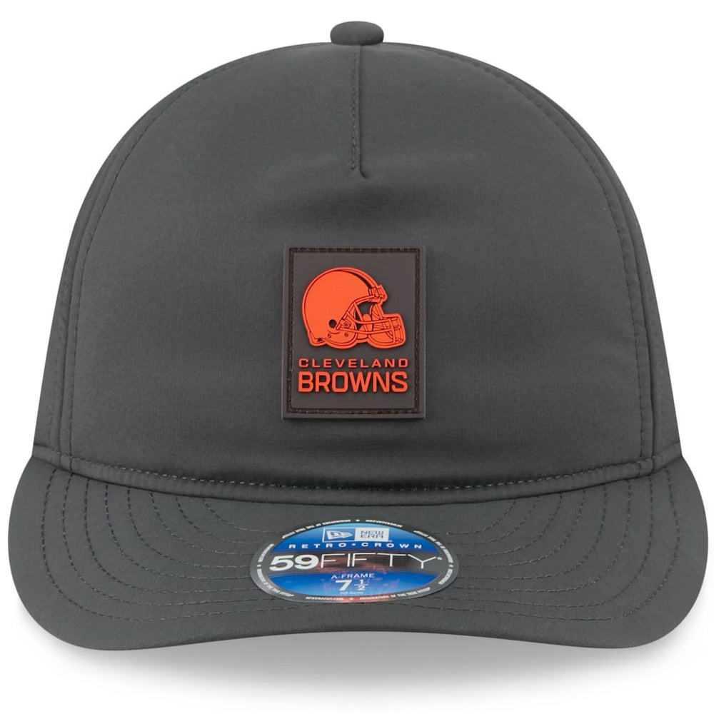 Cleveland Browns New Era 2025 Sideline Cold Weather Retro Crown 59FIFTY Fitted Hat Charcoal