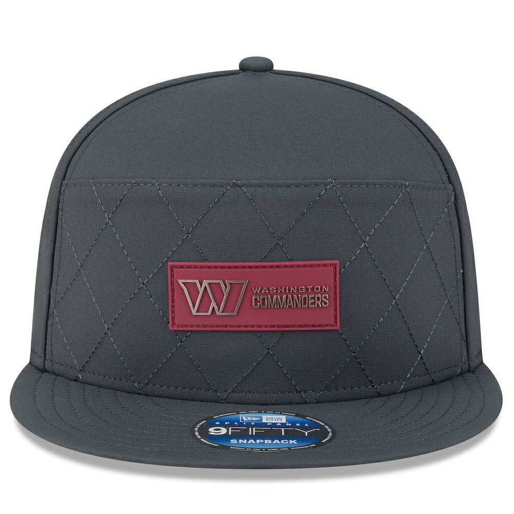 Washington Commanders New Era 2025 Sideline Cold Weather Split Panel 9FIFTY Snapback Hat Charcoal
