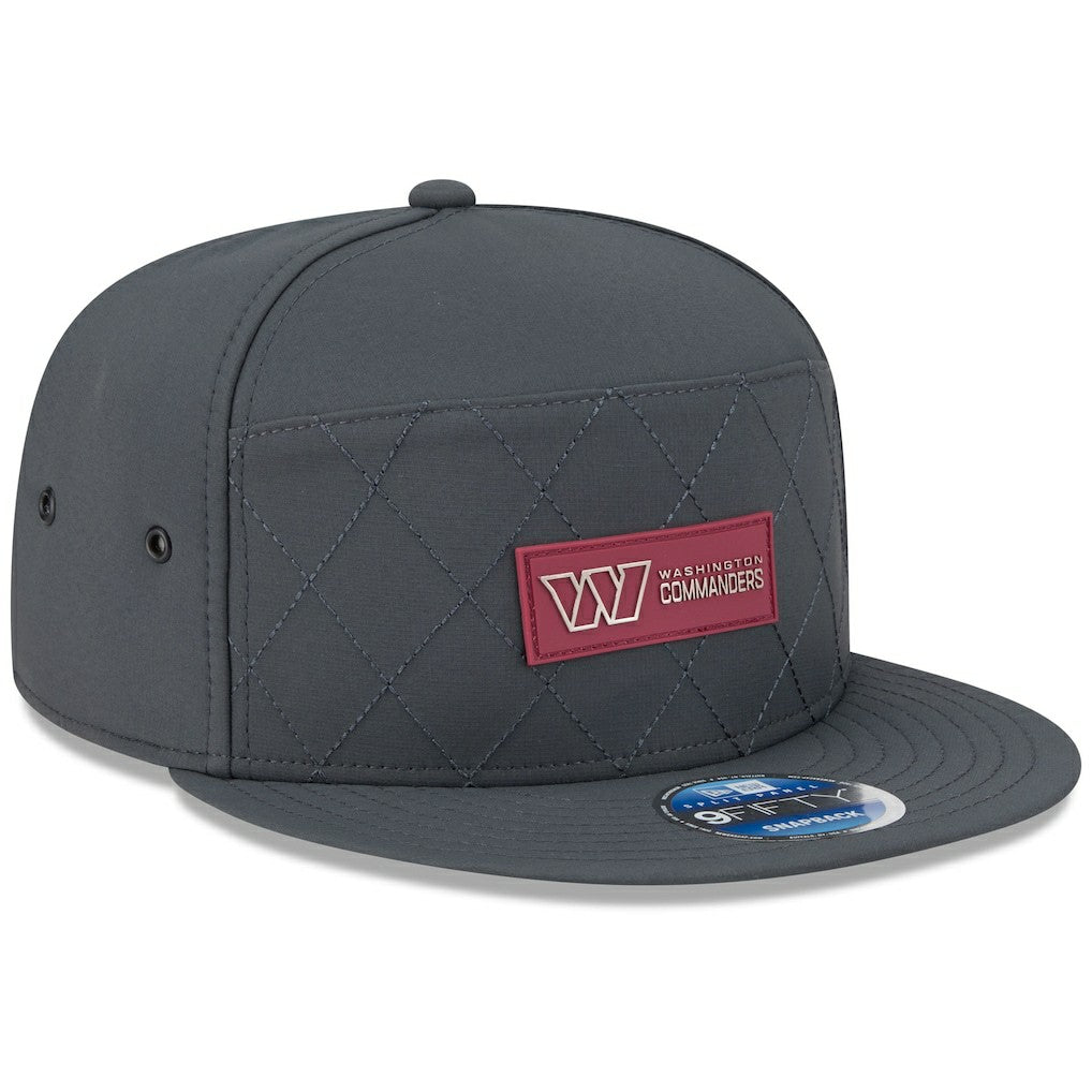 Washington Commanders New Era 2025 Sideline Cold Weather Split Panel 9FIFTY Snapback Hat Charcoal
