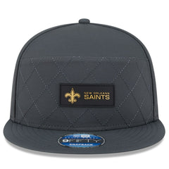 New Orleans Saints New Era 2025 Sideline Cold Weather Split Panel 9FIFTY Snapback Hat Charcoal