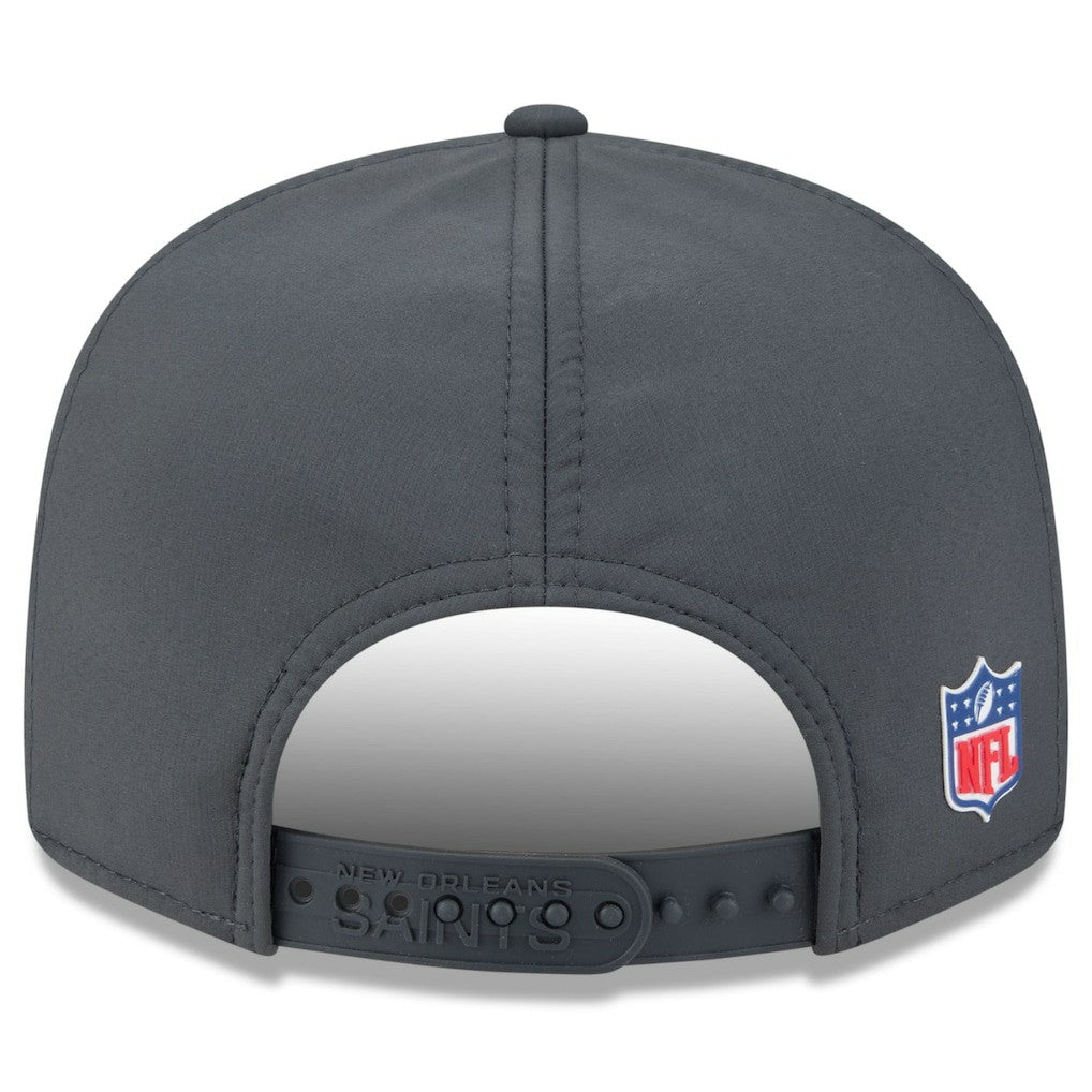 New Orleans Saints New Era 2025 Sideline Cold Weather Split Panel 9FIFTY Snapback Hat Charcoal