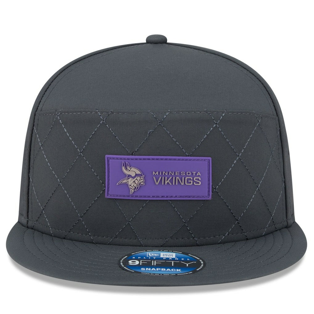 Minnesota Vikings New Era 2025 Sideline Cold Weather Split Panel 9FIFTY Snapback Hat Charcoal