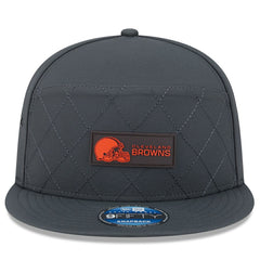 Cleveland Browns New Era 2025 Sideline Cold Weather Split Panel 9FIFTY Snapback Hat Charcoal