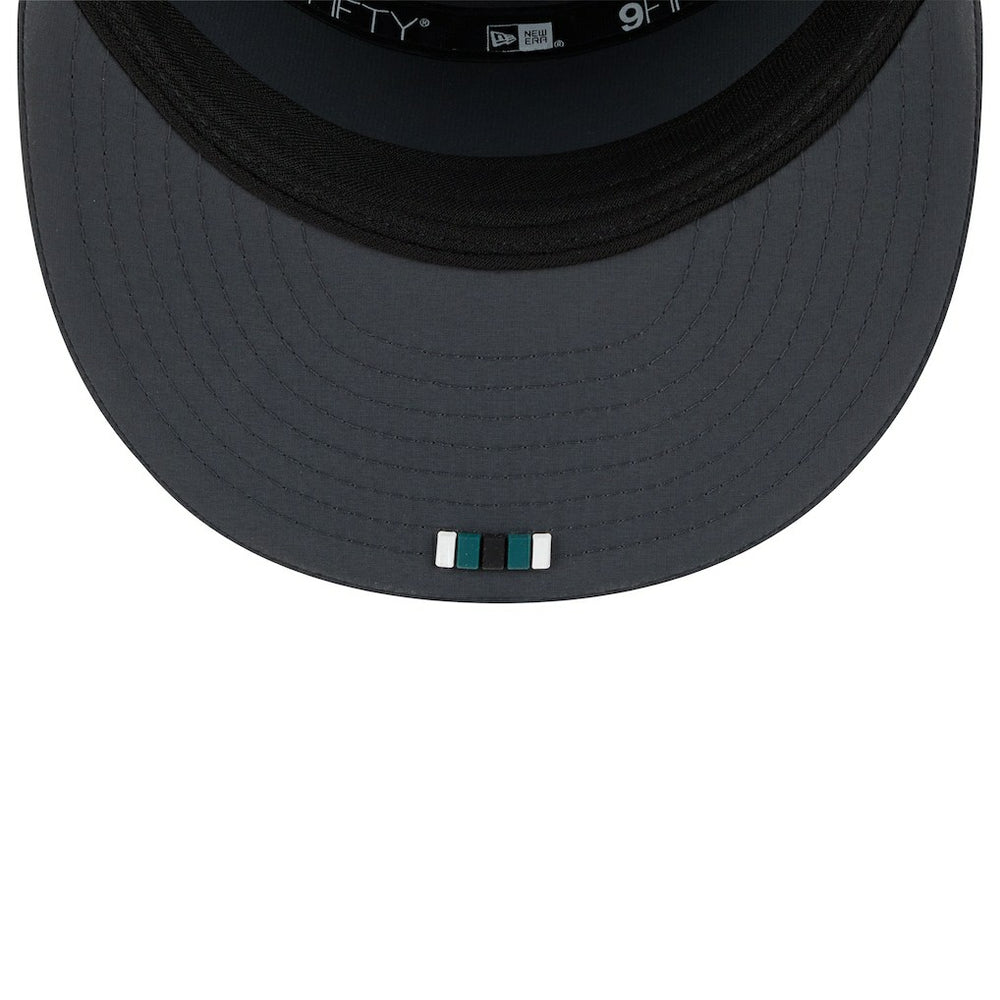 Philadelphia Eagles New Era 2025 Sideline Cold Weather Split Panel 9FIFTY Snapback Hat Charcoal