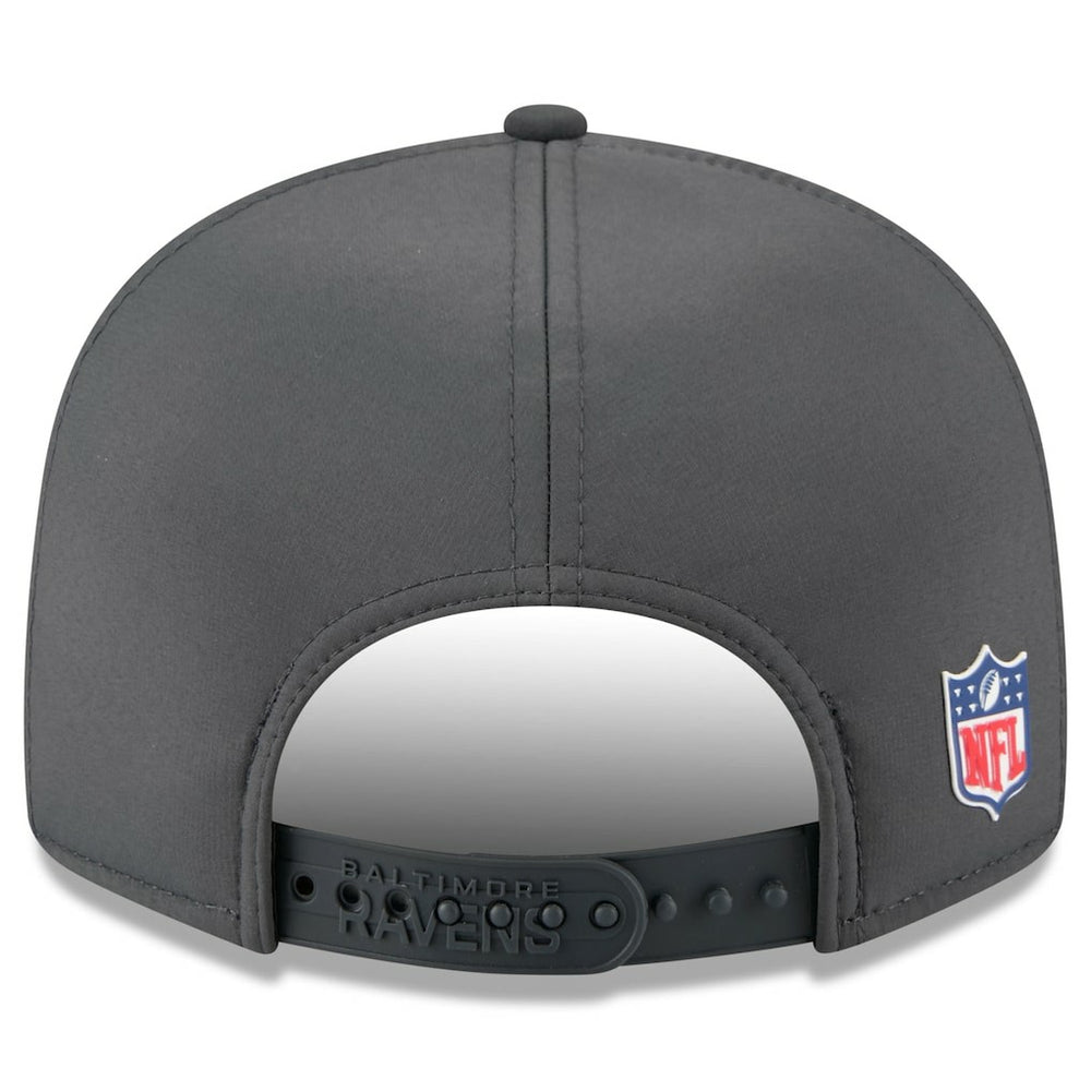 Baltimore Ravens New Era 2025 Sideline Cold Weather Split Panel 9FIFTY Snapback Hat Charcoal