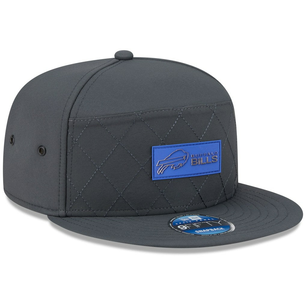 Buffalo Bills New Era 2025 Sideline Cold Weather Split Panel 9FIFTY Snapback Hat Charcoal