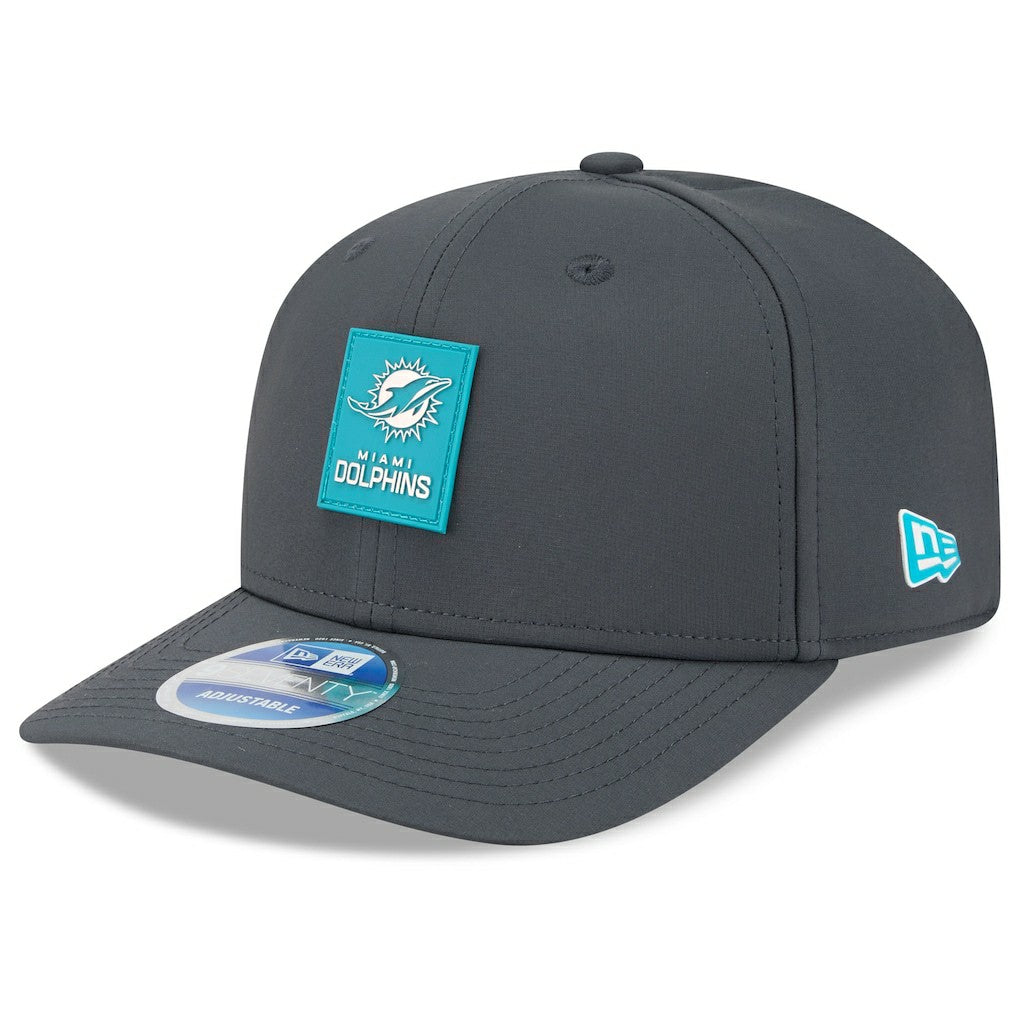 Miami Dolphins New Era 2025 Sideline Cold Weather 9SEVENTY Adjustable Hat Charcoal