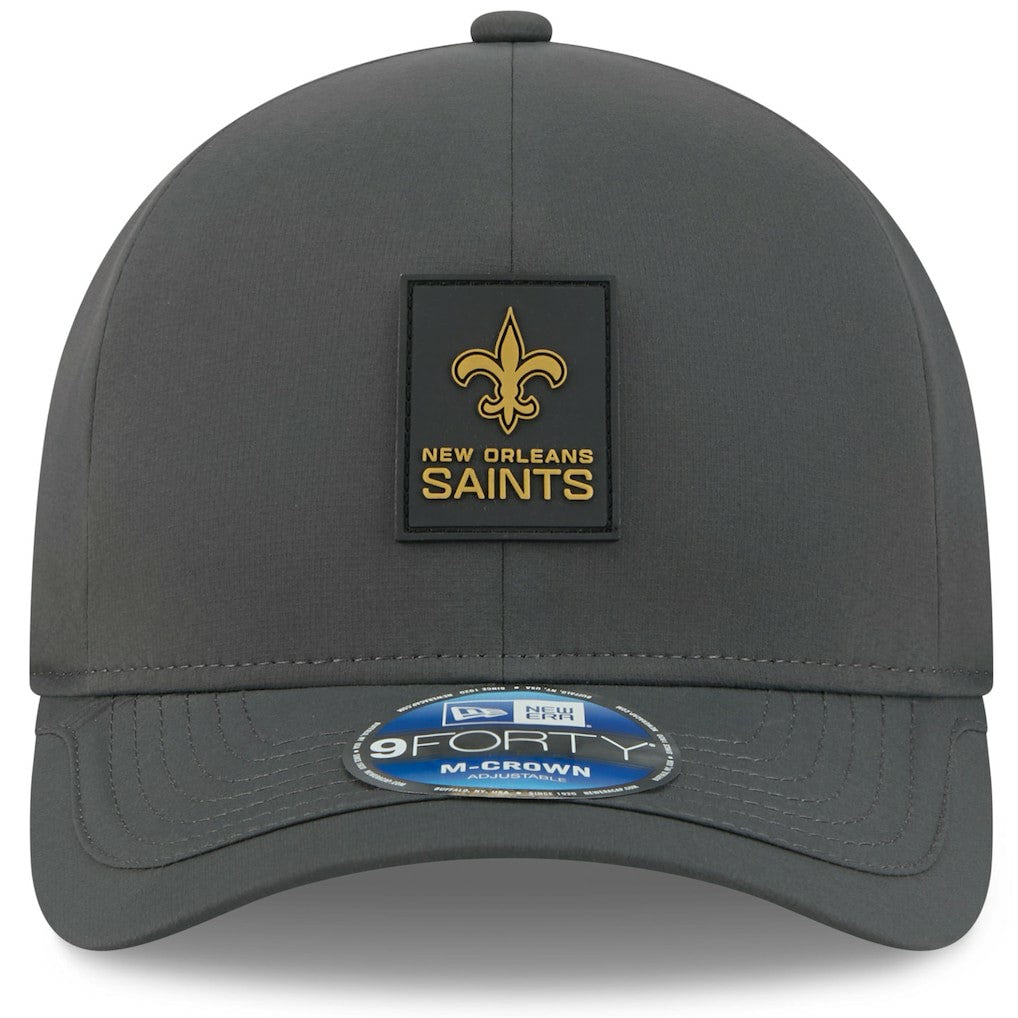 New Orleans Saints New Era 2025 Sideline Cold Weather 9FORTY M-Crown Adjustable Hat Charcoal