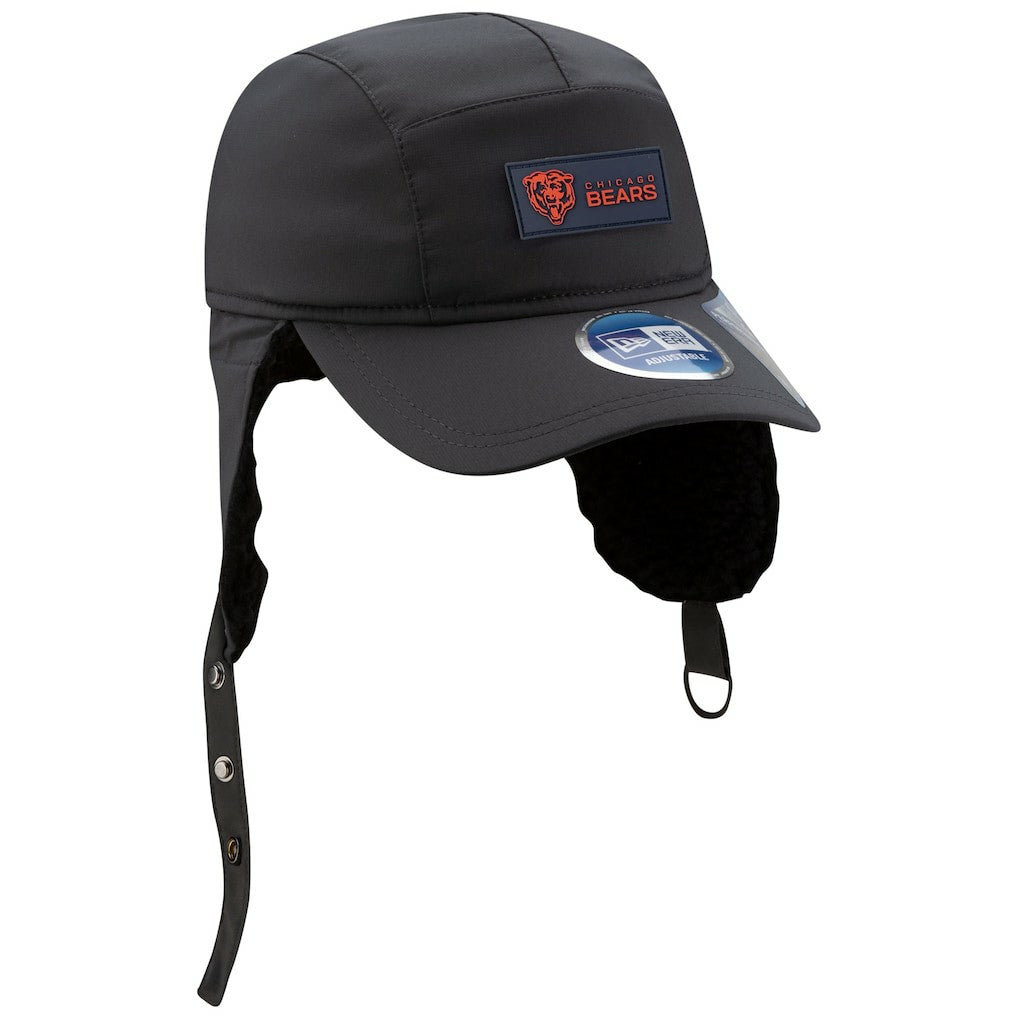 Chicago Bears New Era 2025 Sideline Cold Weather Runner Dog Ear Adjustable Hat Charcoal