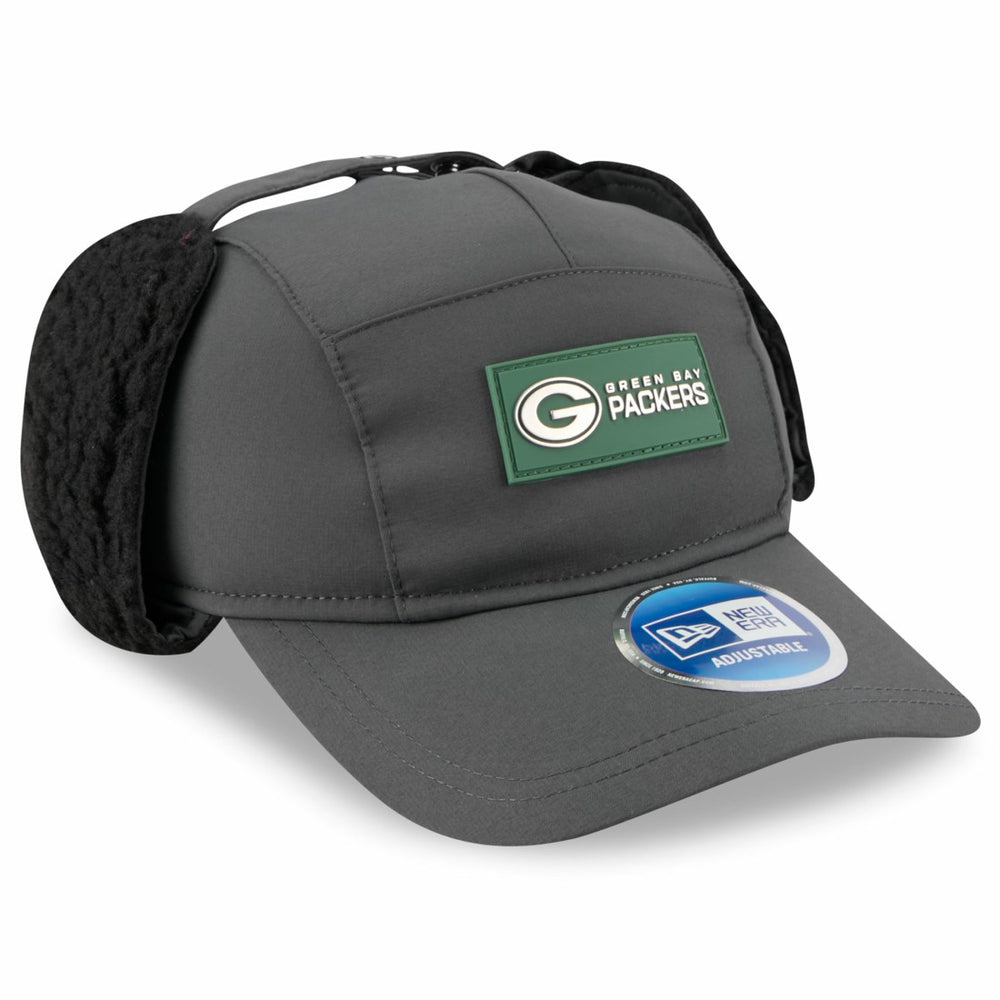 Green Bay Packers New Era 2025 Sideline Cold Weather Runner Dog Ear Adjustable Hat Charcoal