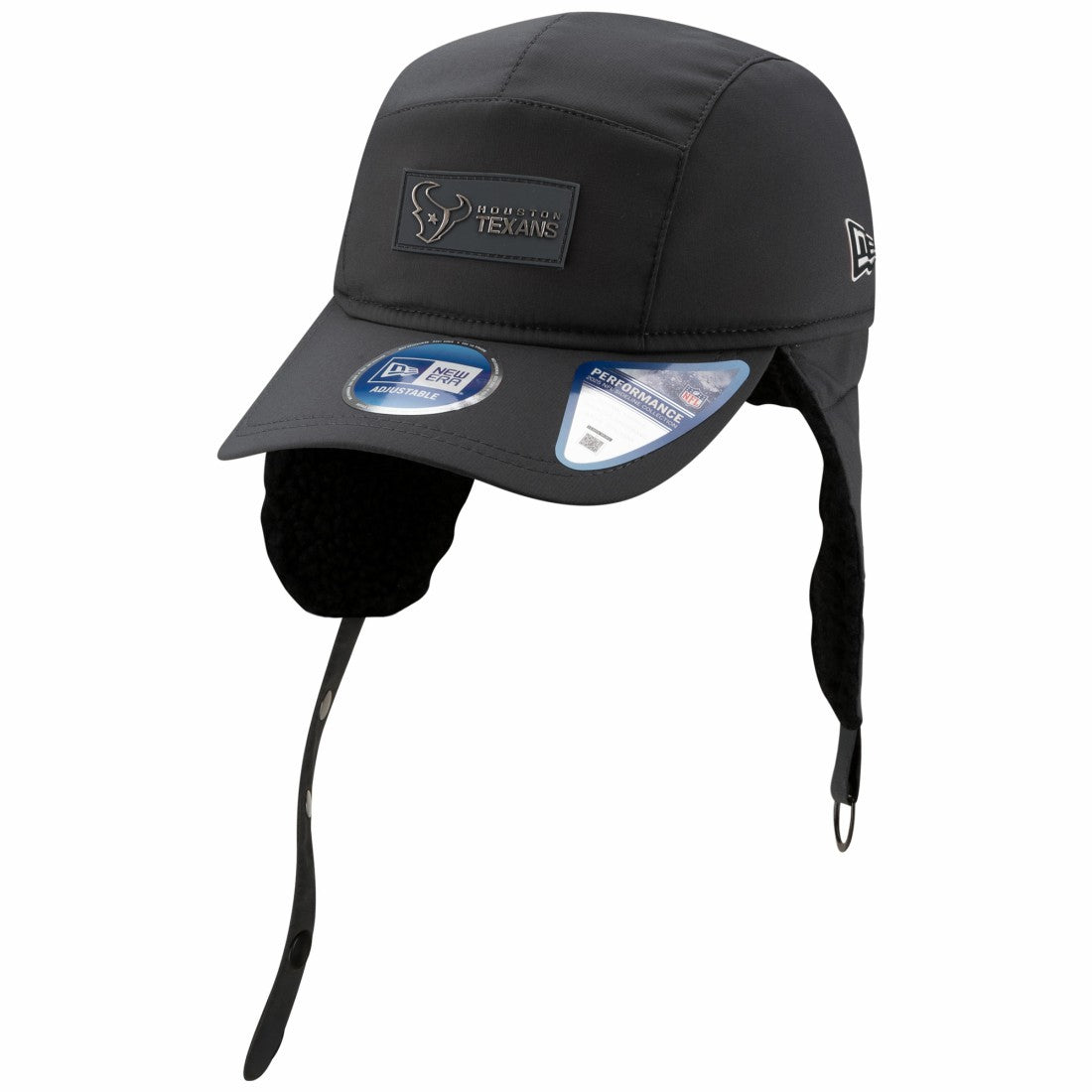 Houston Texans New Era 2025 Sideline Cold Weather Runner Dog Ear Adjustable Hat Charcoal
