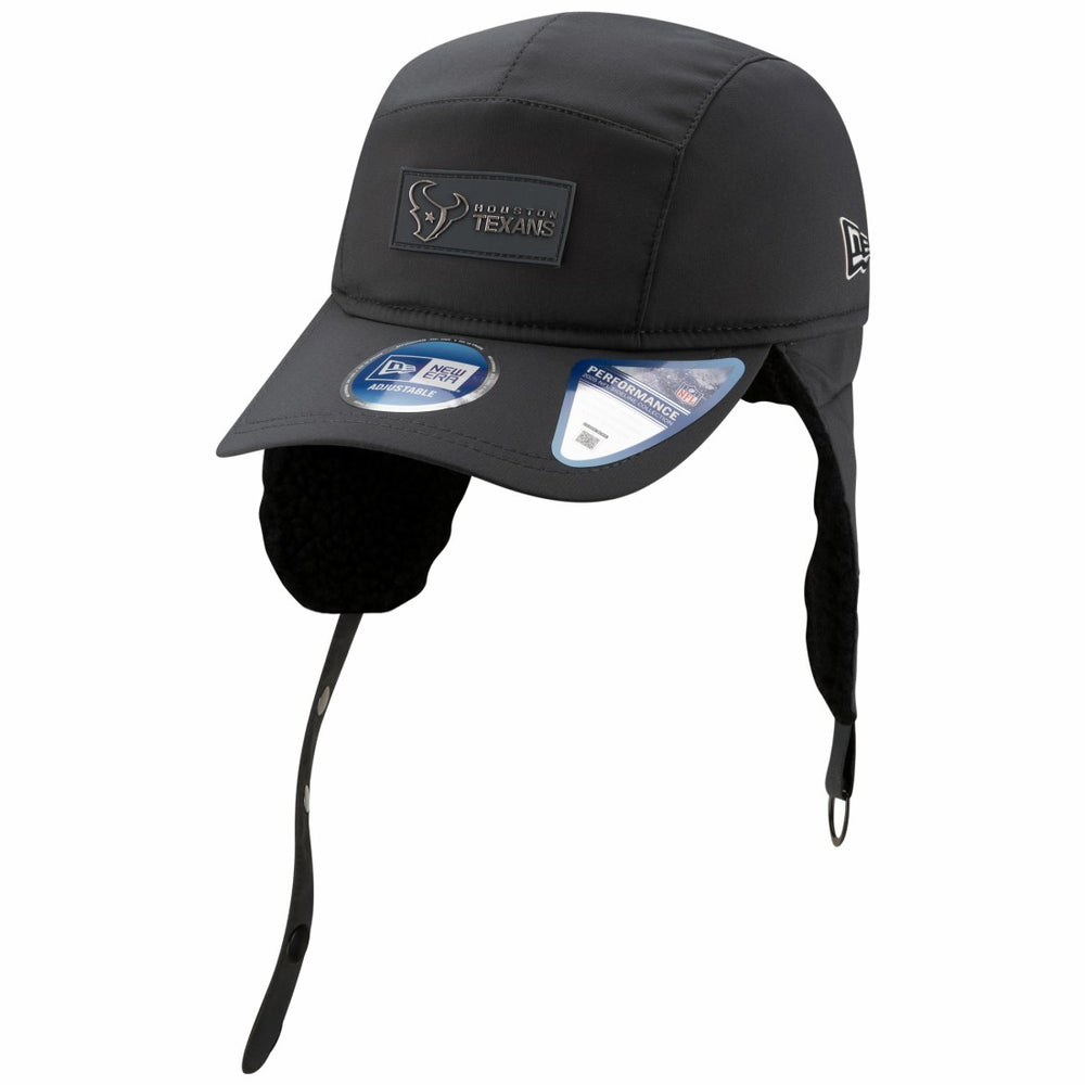 Houston Texans New Era 2025 Sideline Cold Weather Runner Dog Ear Adjustable Hat Charcoal