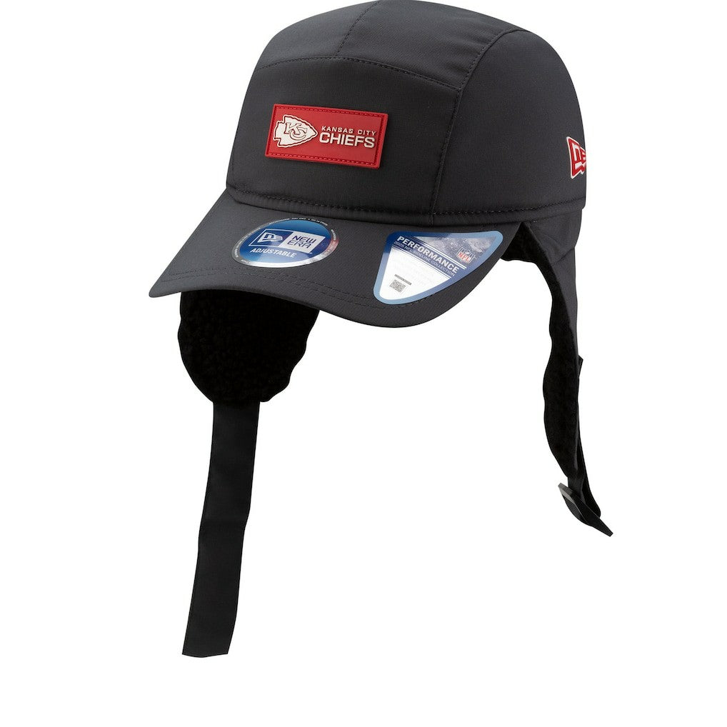 Kansas City Chiefs New Era 2025 Sideline Cold Weather Runner Dog Ear Adjustable Hat Charcoal