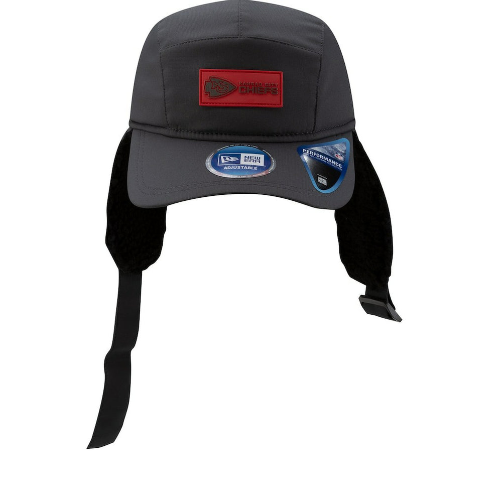 Kansas City Chiefs New Era 2025 Sideline Cold Weather Runner Dog Ear Adjustable Hat Charcoal