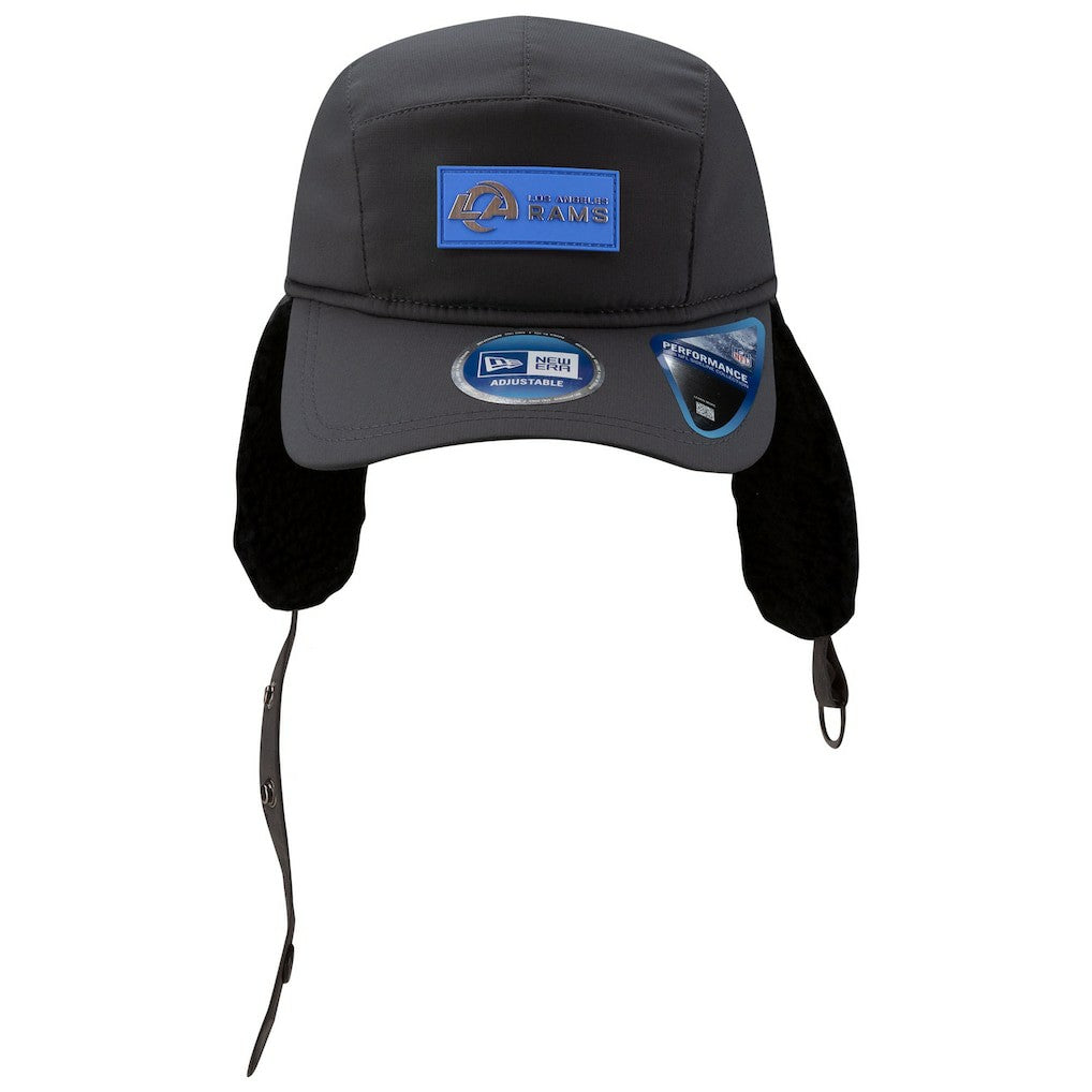 Los Angeles Rams New Era 2025 Sideline Cold Weather Runner Dog Ear Adjustable Hat Charcoal
