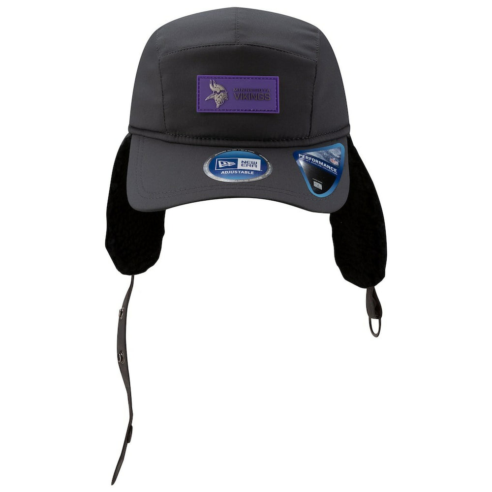 Minnesota Vikings New Era 2025 Sideline Cold Weather Runner Dog Ear Adjustable Hat Charcoal