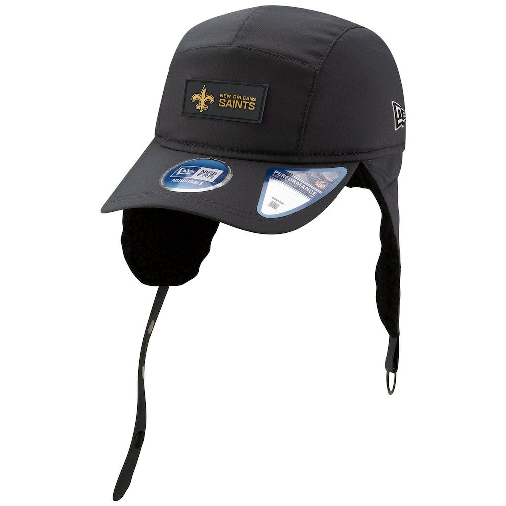 New Orleans Saints New Era 2025 Sideline Cold Weather Runner Dog Ear Adjustable Hat Charcoal