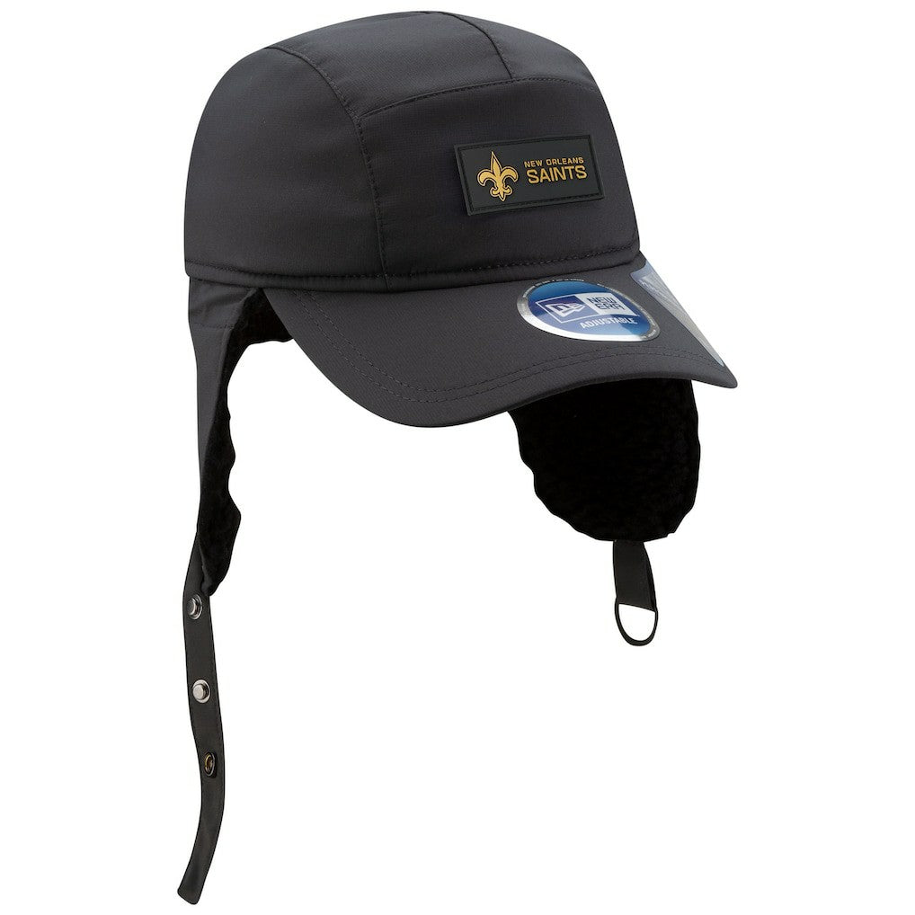New Orleans Saints New Era 2025 Sideline Cold Weather Runner Dog Ear Adjustable Hat Charcoal