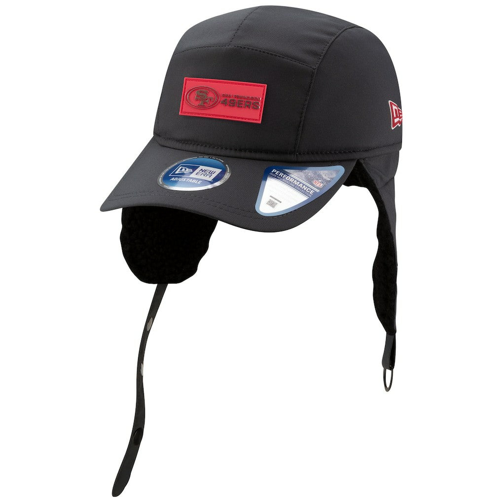San Francisco 49ers New Era 2025 Sideline Cold Weather Runner Dog Ear Adjustable Hat Charcoal