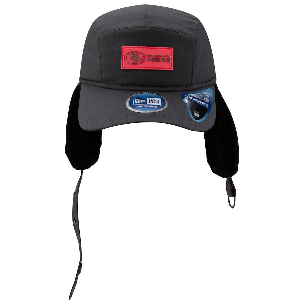 San Francisco 49ers New Era 2025 Sideline Cold Weather Runner Dog Ear Adjustable Hat Charcoal