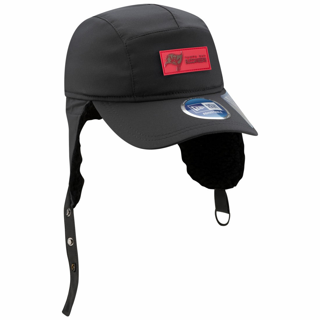 Tampa Bay Buccaneers New Era 2025 Sideline Cold Weather Runner Dog Ear Adjustable Hat Charcoal