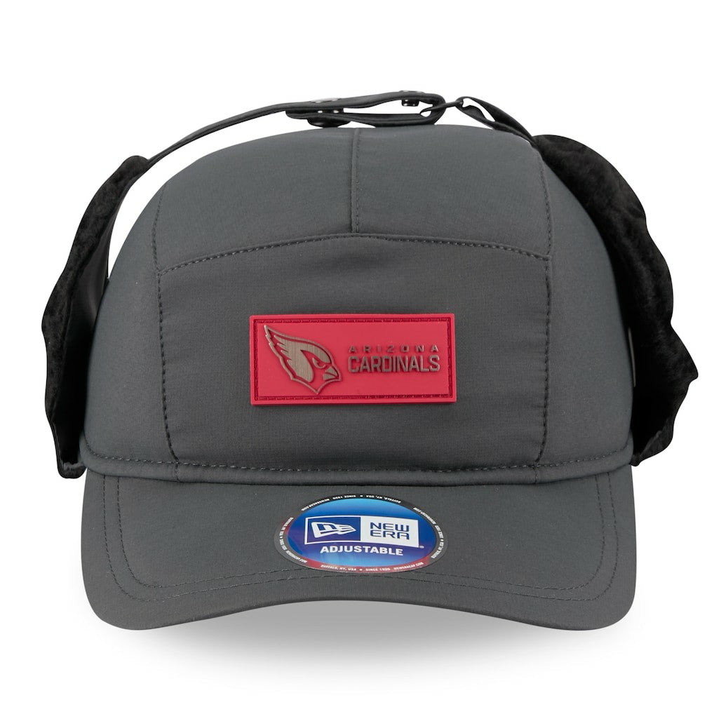 Arizona Cardinals New Era 2025 Sideline Cold Weather Runner Dog Ear Adjustable Hat Charcoal