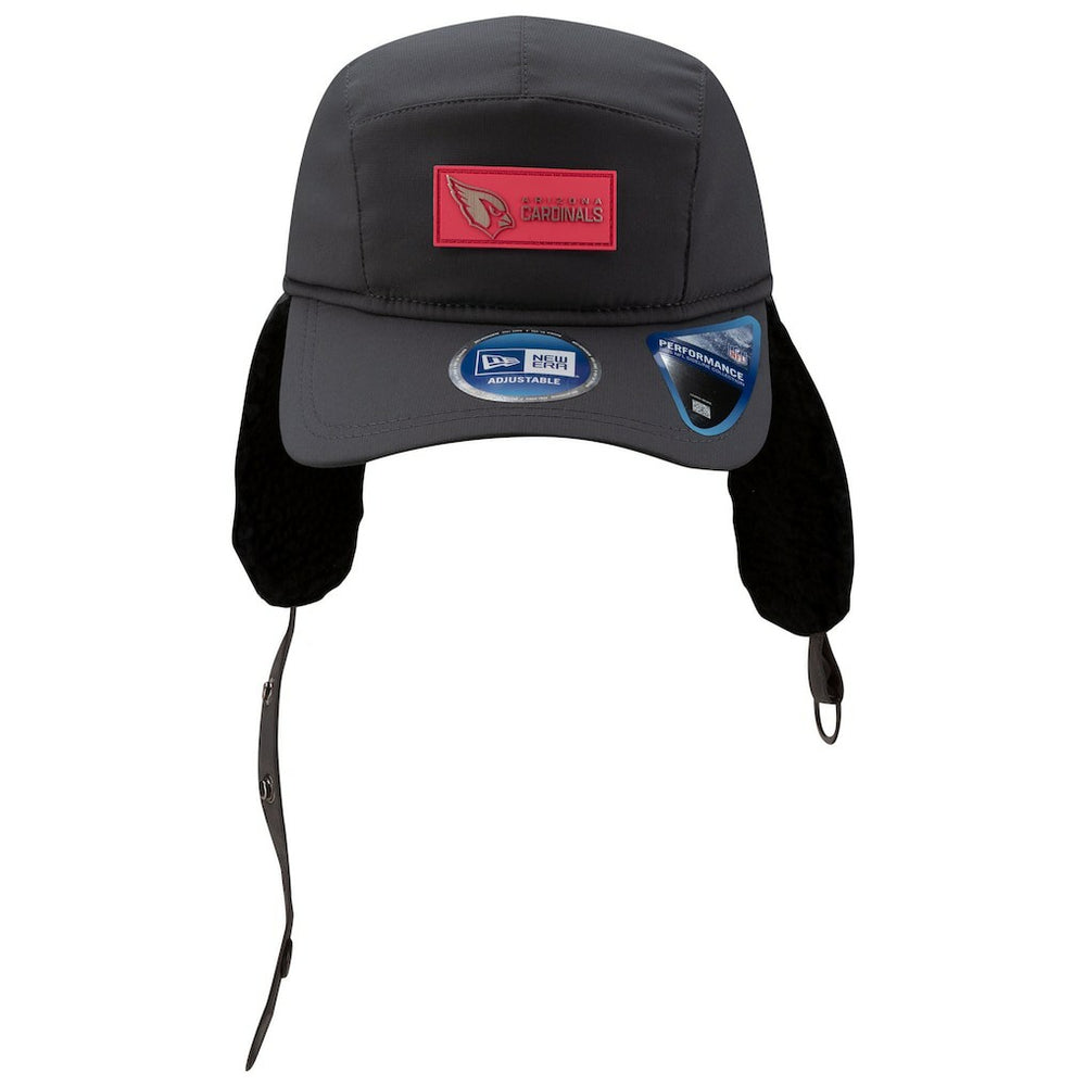 Arizona Cardinals New Era 2025 Sideline Cold Weather Runner Dog Ear Adjustable Hat Charcoal